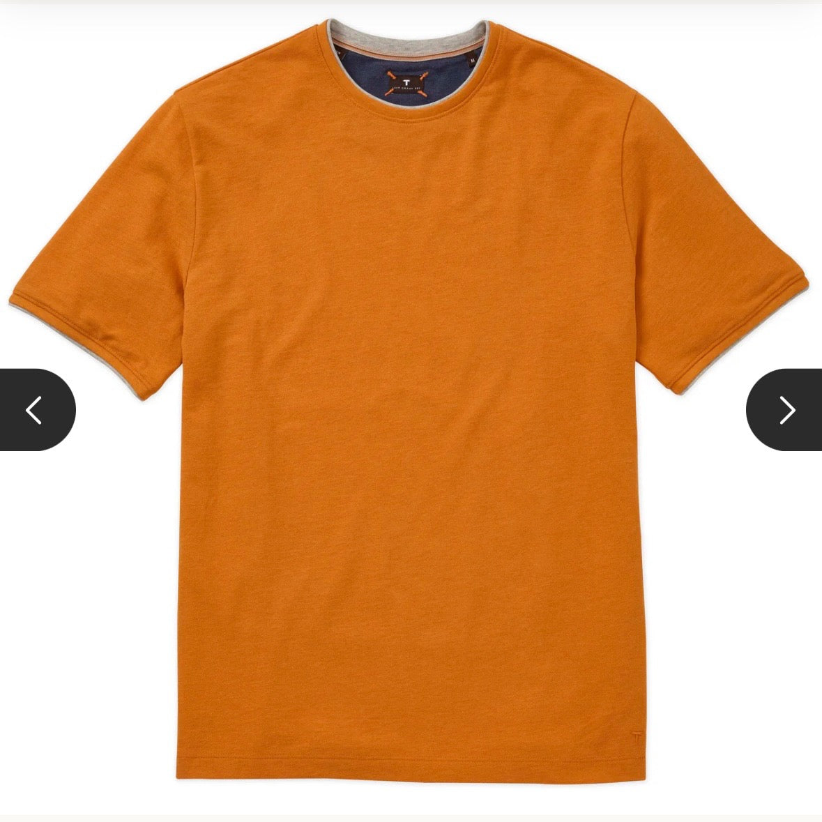Left coast tee. Pique tee shirt orange gray burgundy