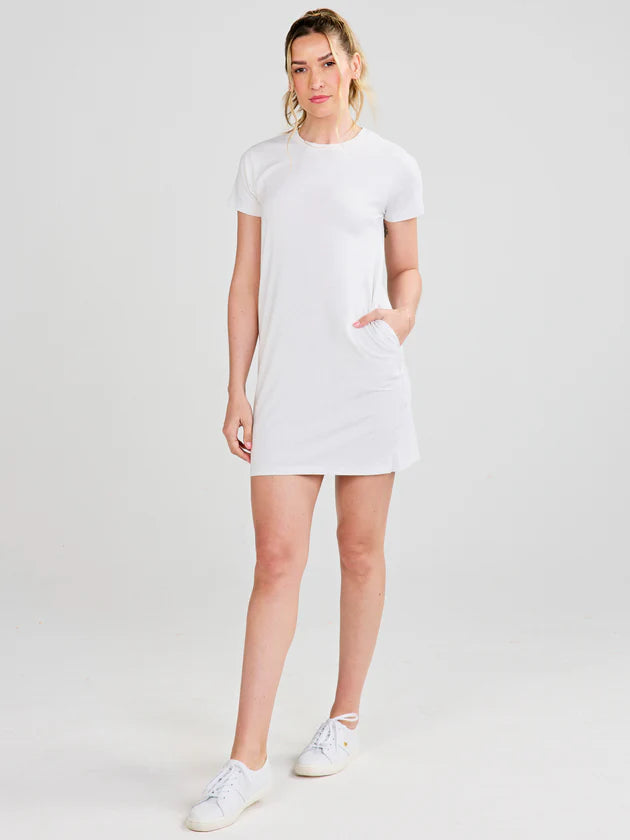 All Day T-Shirt Dress- Coconut Heather