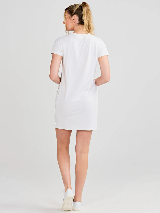 All Day T-Shirt Dress- Coconut Heather