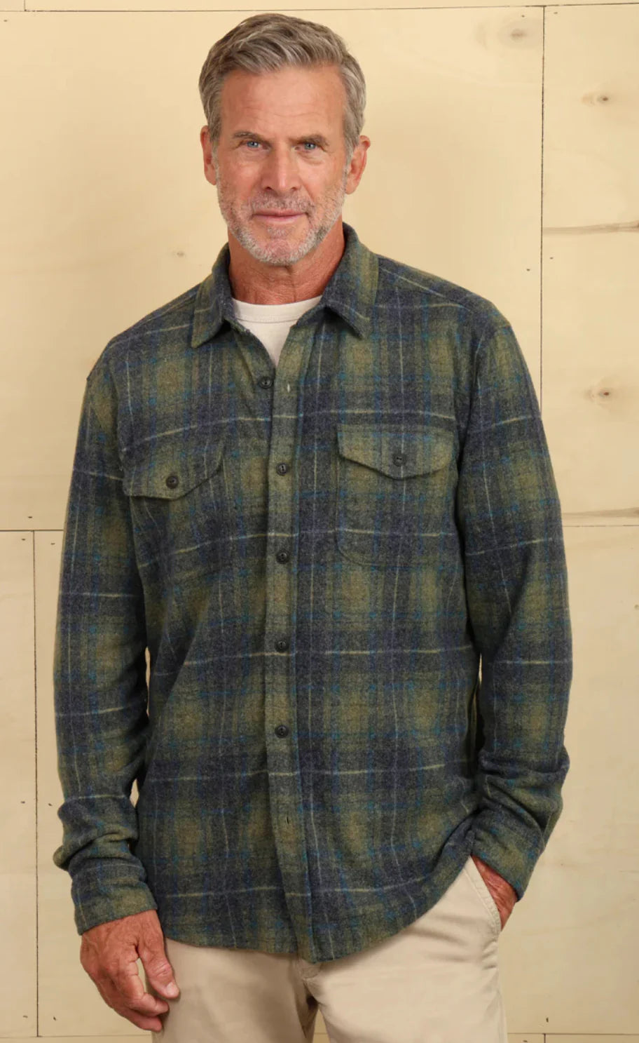 True Grit Drifter Plaid Sweater-Knit Shirt