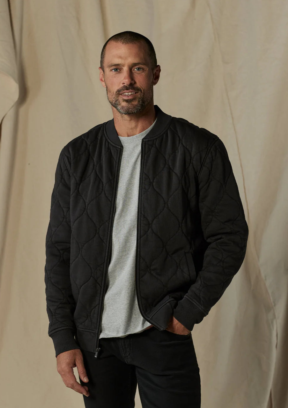 The Normal Brand Quilted Bomber Jacket