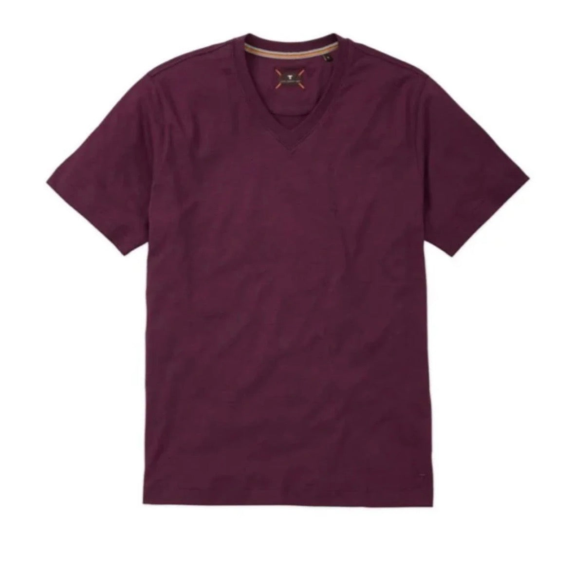 Left coast tee T shirt V neck burgundy
