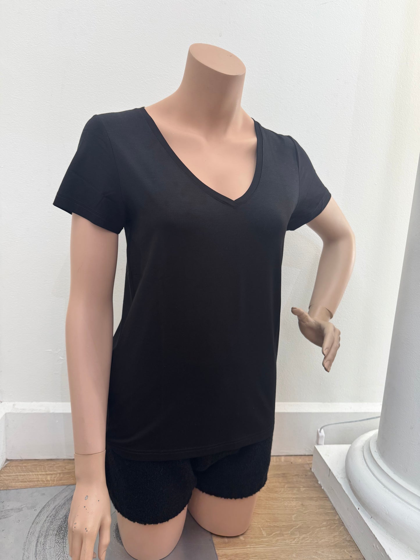 Short sleeve modal cotton Derek Rose Black